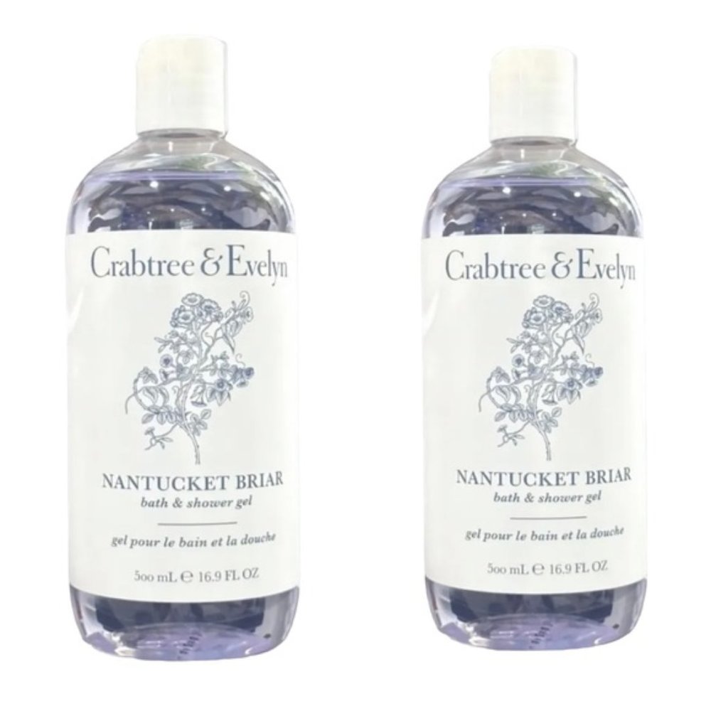 CRABTREE & EVELYN NANTUCKET BRIAR Bath Shower Gel Body Wash 16.9 fl oz lot of 2